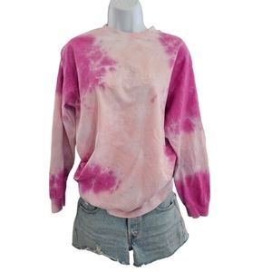 🎉HOST PICK! Pacsun Pink Tie-Dye Oversized Embroidered Mushroom T-Shirt
